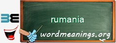 WordMeaning blackboard for rumania